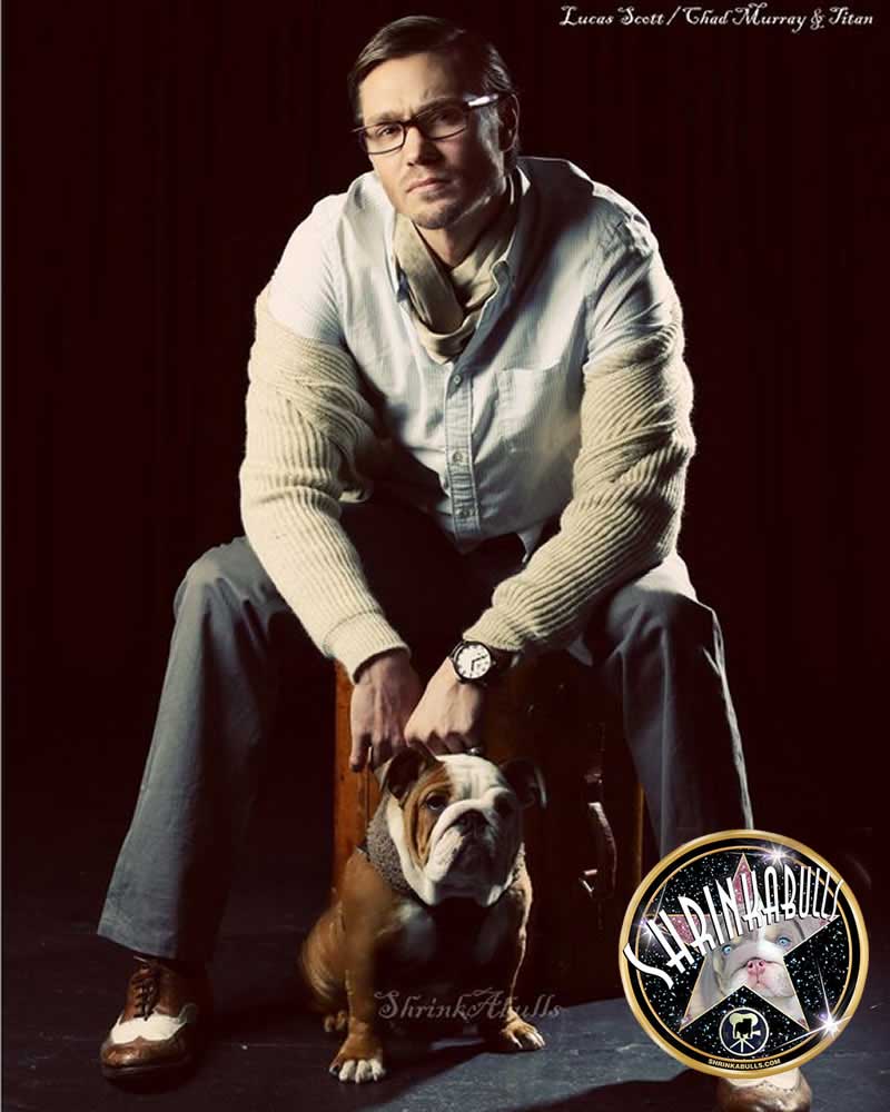 Chad Murray with Shrinkabull's Titan English Bulldog